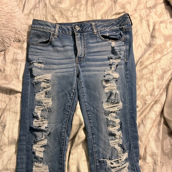 American eagle ripped skinny jeans size 10